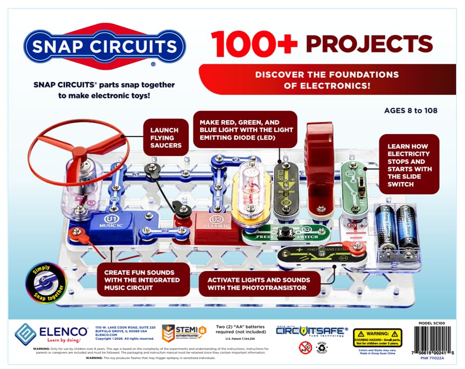 SNAP CIRCUITS Classic SC-300 STEM Electronics Kit, 300+ Projects, Ages 8+