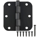 TDCHINGES Rounded Matte Black Door Hinges 3.5 Inch 5/8" Radius Flat 30 Pack