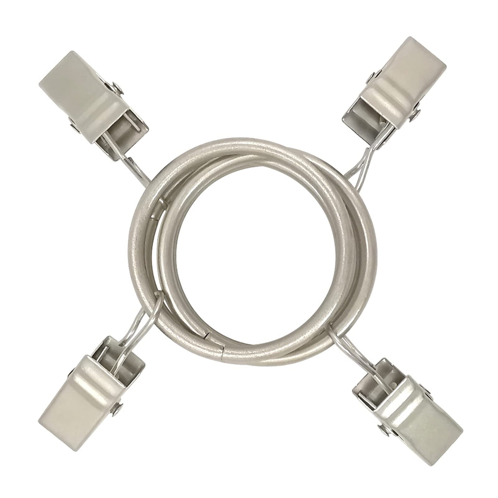 40 Pack Metal Curtain Rings with Clips, 1.5 in ID, Gold
