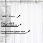 N&Y HOME Fabric Shower Curtain or Liner with Magnets, Coral
