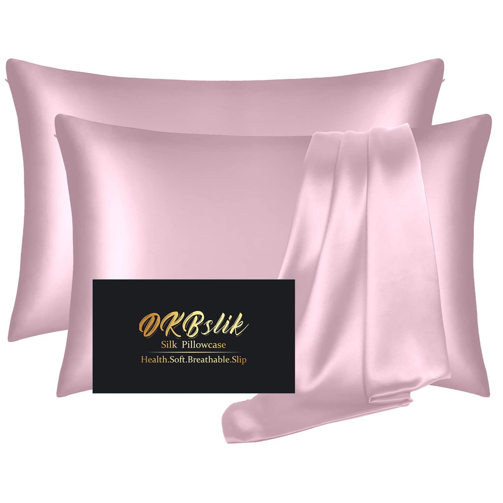 DKBslik Mulberry Silk Pillow Cases Queen Size with Zipper, Olive Green