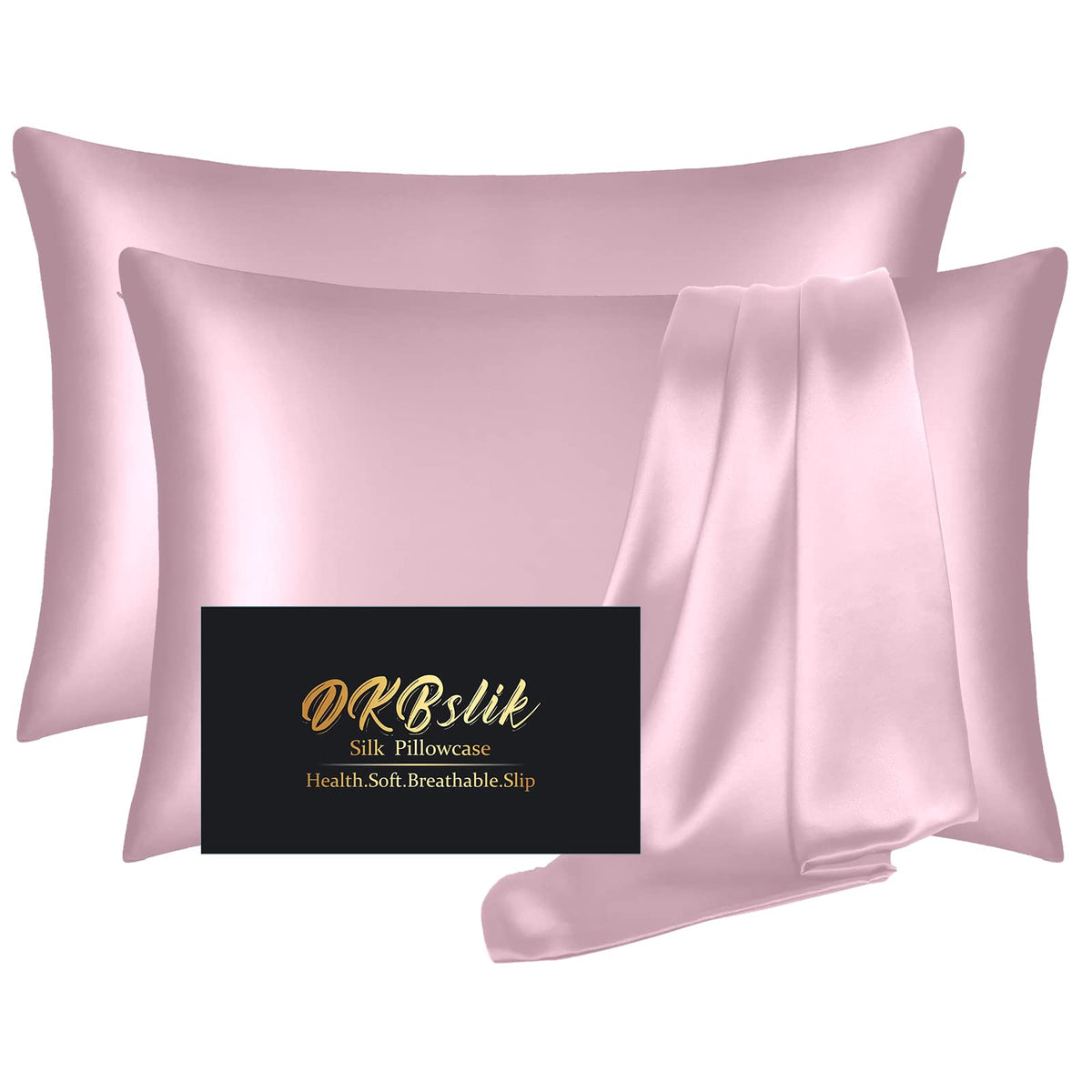 DKBslik Mulberry Silk Pillow Cases Queen Size with Zipper, Olive Green