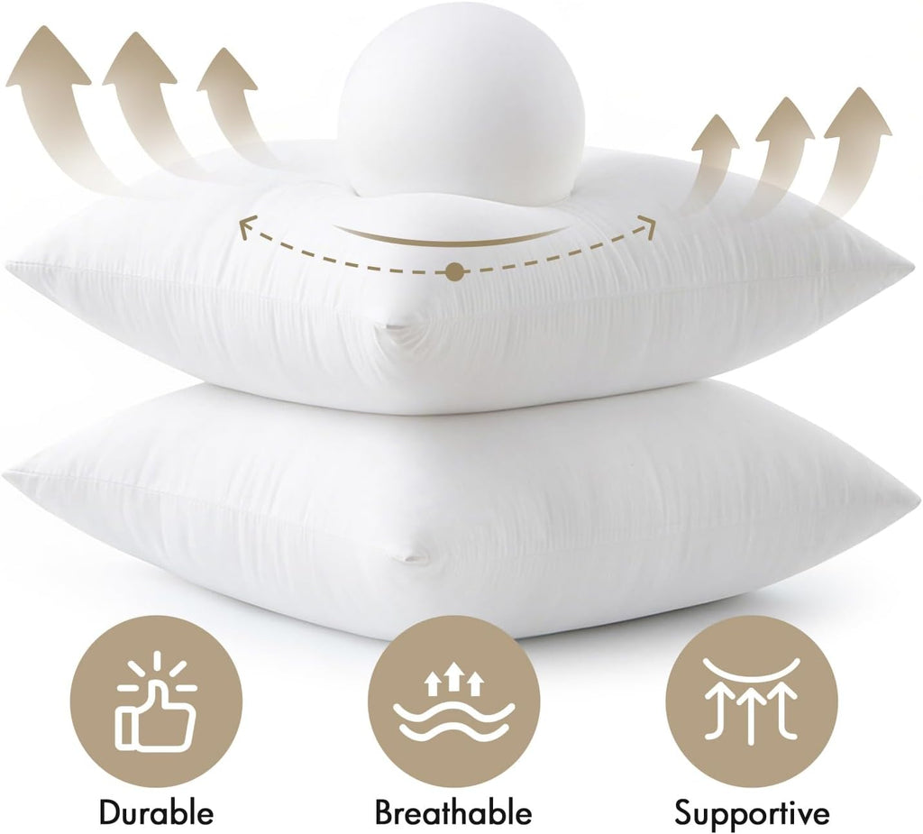 MIULEE 14x14 Pillow Inserts 4 Pack, 100% Virgin Fiber Filling Throw Pillows