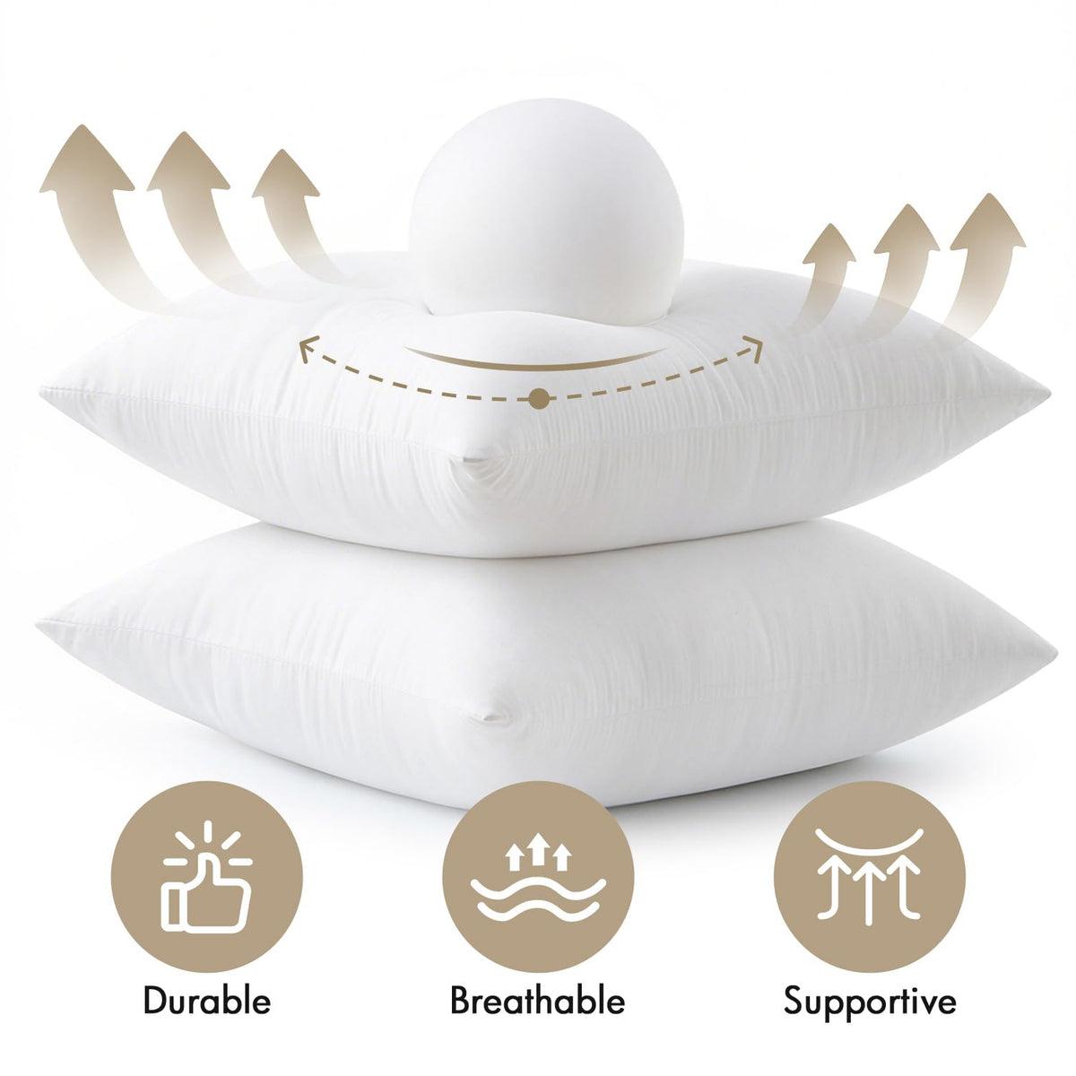 MIULEE 14x14 Pillow Inserts 4 Pack, 100% Virgin Fiber Filling Throw Pillows