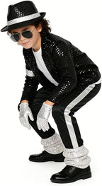Boys Halloween Costume Set 8 Pcs 80s 90s Retro Dance Disco Cosplay