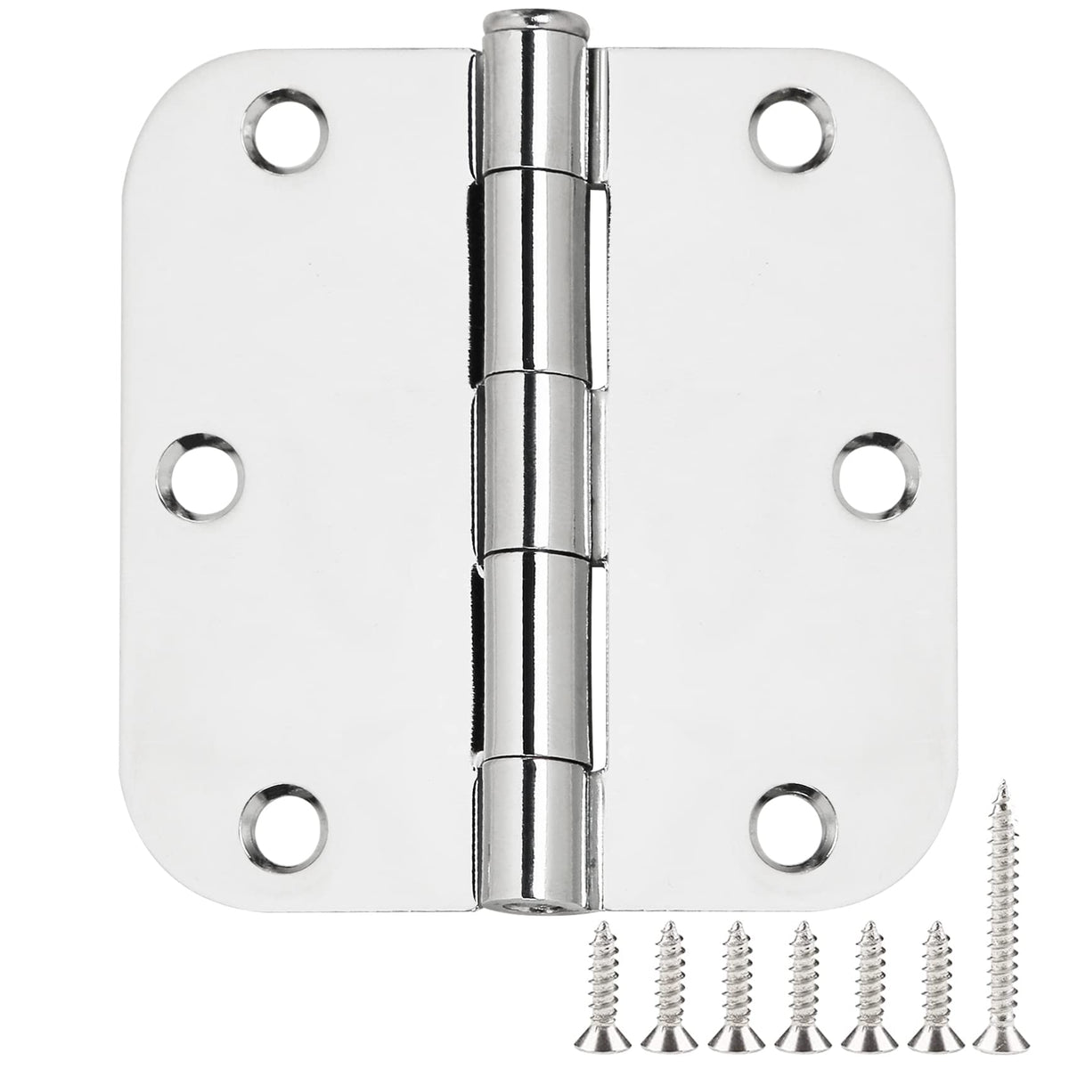 TDCHINGES Rounded Matte Black Door Hinges 3.5 Inch 5/8" Radius Flat 30 Pack