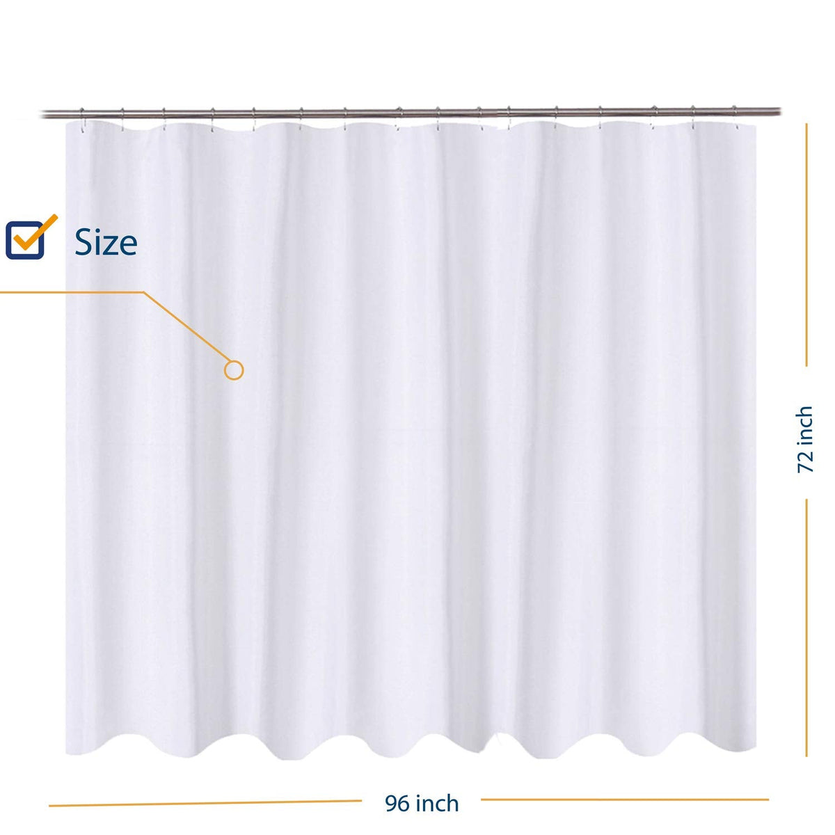 N&Y HOME Fabric Shower Curtain or Liner with Magnets, Coral