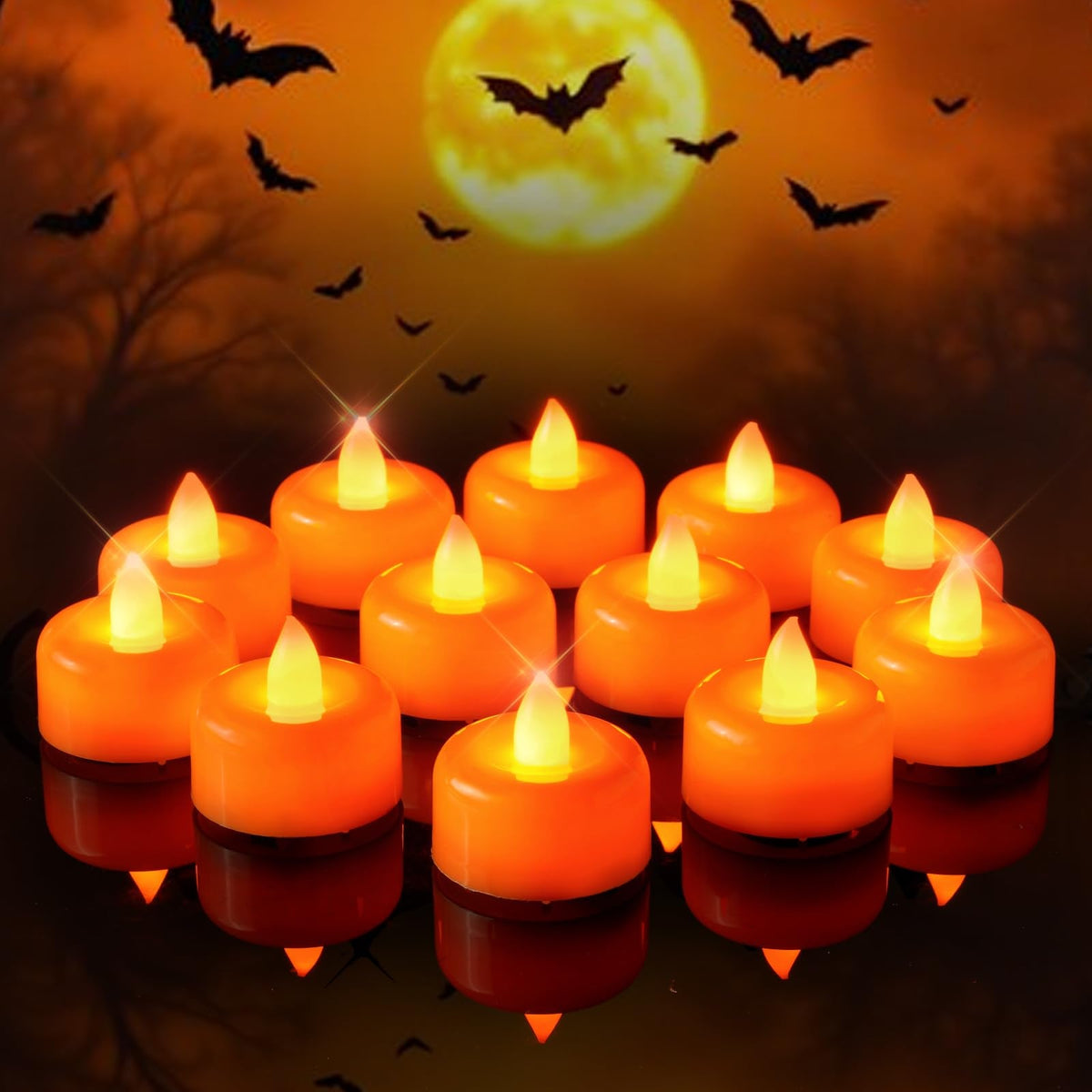 Amagic 12Pack Blue Flameless LED Tea Lights Candles Battery Operated