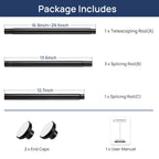 ENJOYBASICS 1" Black Shower Curtain Rod, 30-52" Adjustable, Secure Tension