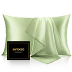 INFIIXSO Mulberry Silk Pillow Cases Standard Size with Zipper, Champagne