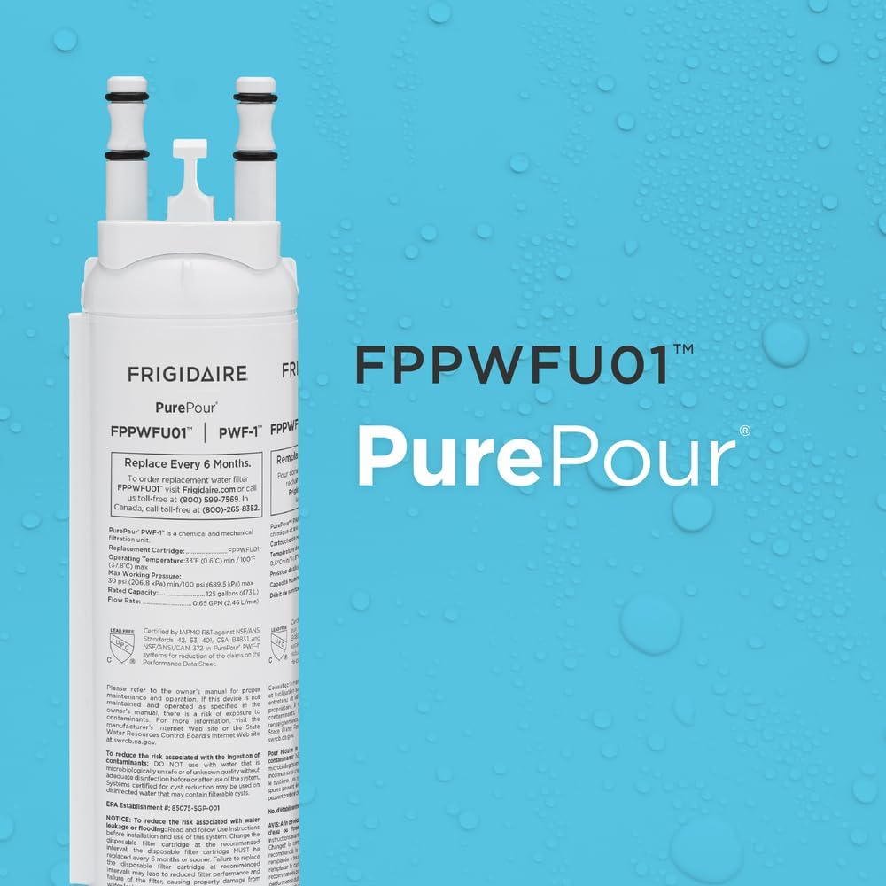 Frigidaire FPPWFU01 PWF-1 Refrigerator Water Filter Replacement, 1 Count