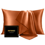 INFIIXSO Mulberry Silk Pillow Cases Standard Size with Zipper, Champagne