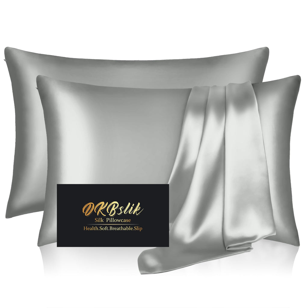 DKBslik Mulberry Silk Pillow Cases Queen Size with Zipper, Olive Green