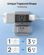 TROND Multi Plug Outlet Extender 2 Pack, Outlet Splitter for Bathroom