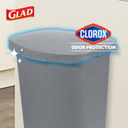 Glad Trash Can with Clorox Odor Protection | Plastic Bin, 13 Gal, Black