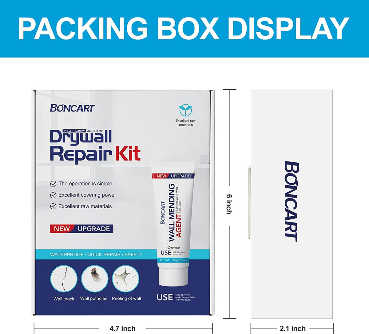 BONCART Spackle wall Repair Kit, 3-Pack Mending Agent Putty with Tools