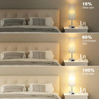 Fenmzee Bedside Table Lamp for Bedroom - Dimmable Touch, USB A+C, AC Outlet