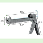 Bates- Caulking Gun, 10:1 Thrust Ratio, Orange, No Drip Sealant Gun