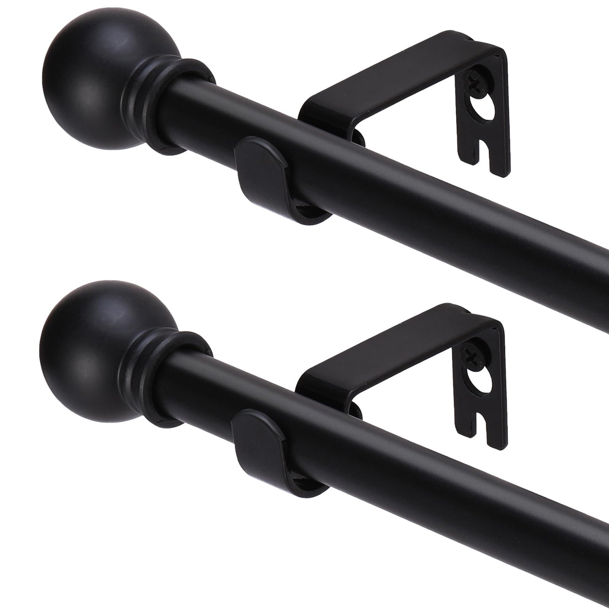 GXOACKJ Curtain Rods for windows 28-78 inch, 5/8 inch Decorative Dark Walnut Wood Splicing Heavy Duty Metal Curtain Rod set with Brackets