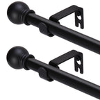 GXOACKJ Curtain Rods for windows 28-78 inch, 5/8 inch Decorative Dark Walnut Wood Splicing Heavy Duty Metal Curtain Rod set with Brackets