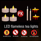 Battery Operated LED Tea Lights Flameless Flickering Candles 12PACK