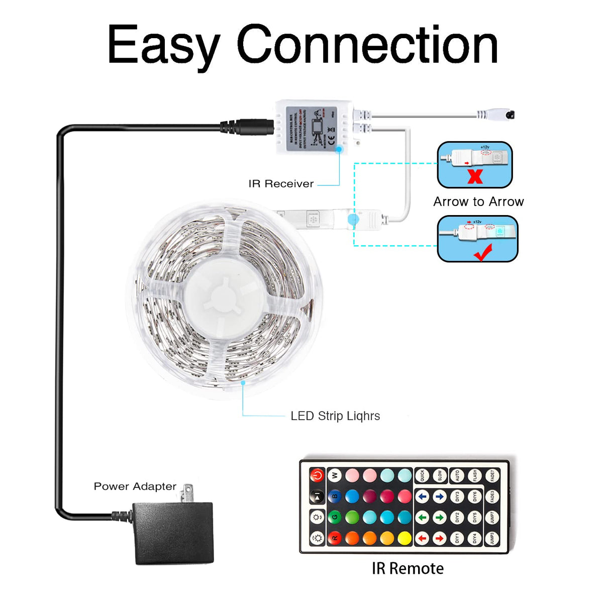 DAYBETTER LED Strip Lights 110ft RGB Music Sync Smart App Control 1 Roll