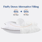 JOLLYVOGUE King Pillows 2 Pack, Cooling and Firm King Size Pillows with Oeko-Tex Certified Down Alternative Filling for Side, Back, and Stomach Sleepers, Hotel Collection
