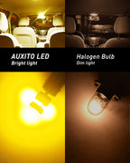 AUXITO 194 LED Bulbs for License Plate Light 168 175 2825 W5W T10 24-SMD 3014 Chipsets 6000K White for Car Dome Door Map Dash Courtesy Cargo License Plate Lights, Pack of 2