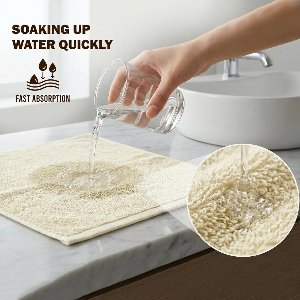 Utopia Towels 12 Pack Washcloths, 12x12 in, 100% Cotton, Beige