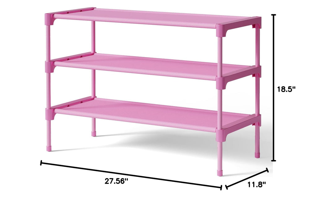 Kitsure Shoe Rack - Non-Woven Shoe Rack Shelf, Shoe Organizer for Closet, Entryway, Garage & Corridor, Stackable Shoe Shelves, 27.5" Wide - 2 Tier, Black