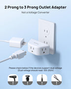 TROND Multi Plug Outlet Extender 2 Pack, Outlet Splitter for Bathroom