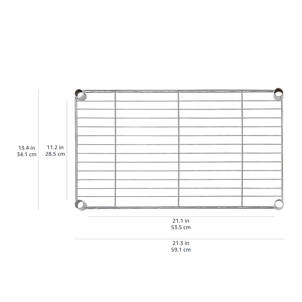 Amazon Basics 5-Shelf Tower Adjustable Storage Shelving Unit, Chrome, 16" x 16" x 54", 150 lbs Per Shelf