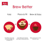 Melitta #4 Unbleached Coffee Filters, Natural Brown Cone Filters, 3-Pack