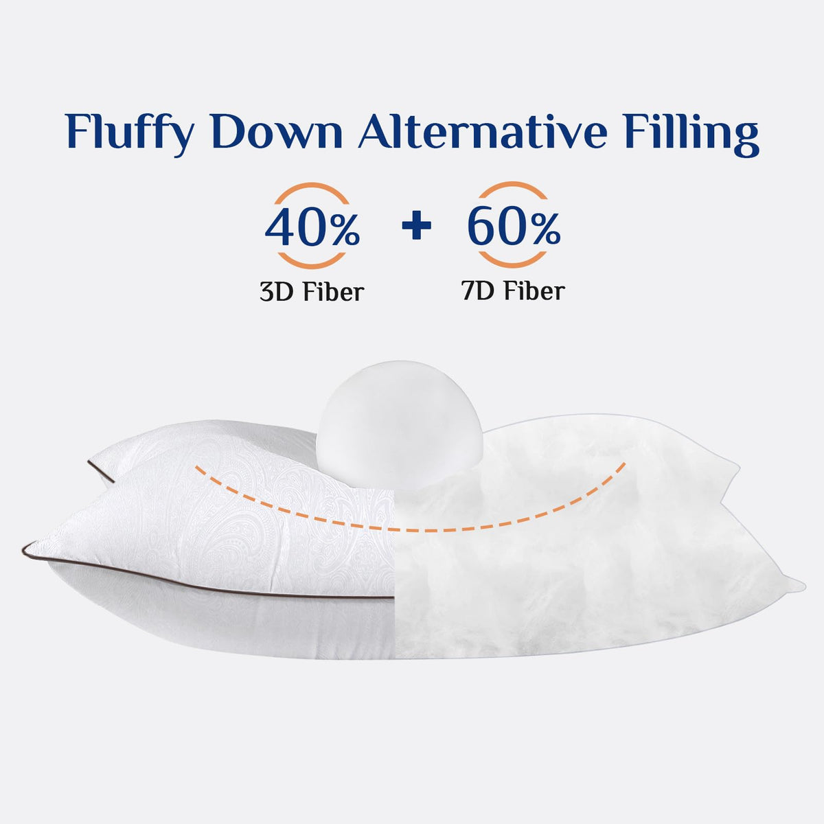 JOLLYVOGUE King Pillows 2 Pack, Cooling and Firm King Size Pillows with Oeko-Tex Certified Down Alternative Filling for Side, Back, and Stomach Sleepers, Hotel Collection