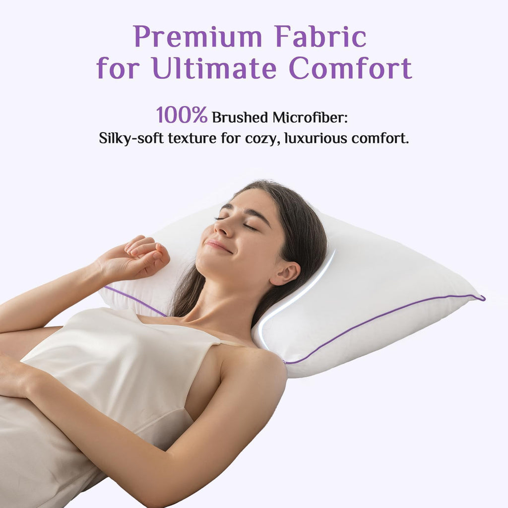 JOLLYVOGUE Firm King Size Pillows Set of 4, Cooling Supportive Bed Pillows with Oeko-Tex Certified Soft Down Alternative Fill, Luxury Hotel Quality for Back, Stomach and Side Sleepers