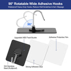 Adhesive Wall Hooks No Drill Clear Heavy Duty, 13LB Sticky 12 Pack