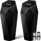 HOTOR Car Trash Can with Lid, Leakproof, Black, 2 Pack