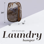 Handy Laundry Collapsible Mesh Pop-Up Hamper with Side Pocket