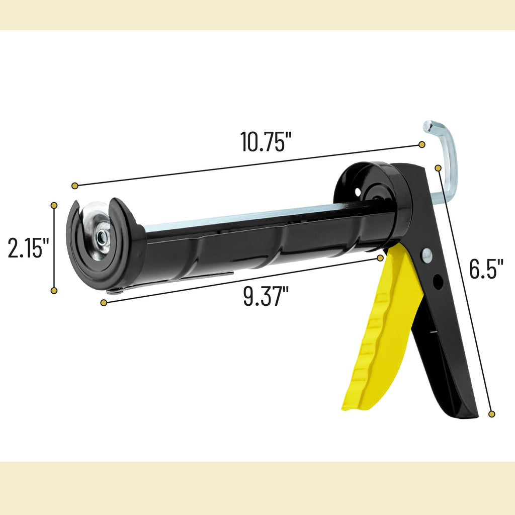 Bates- Caulking Gun, 10:1 Thrust Ratio, Orange, No Drip Sealant Gun