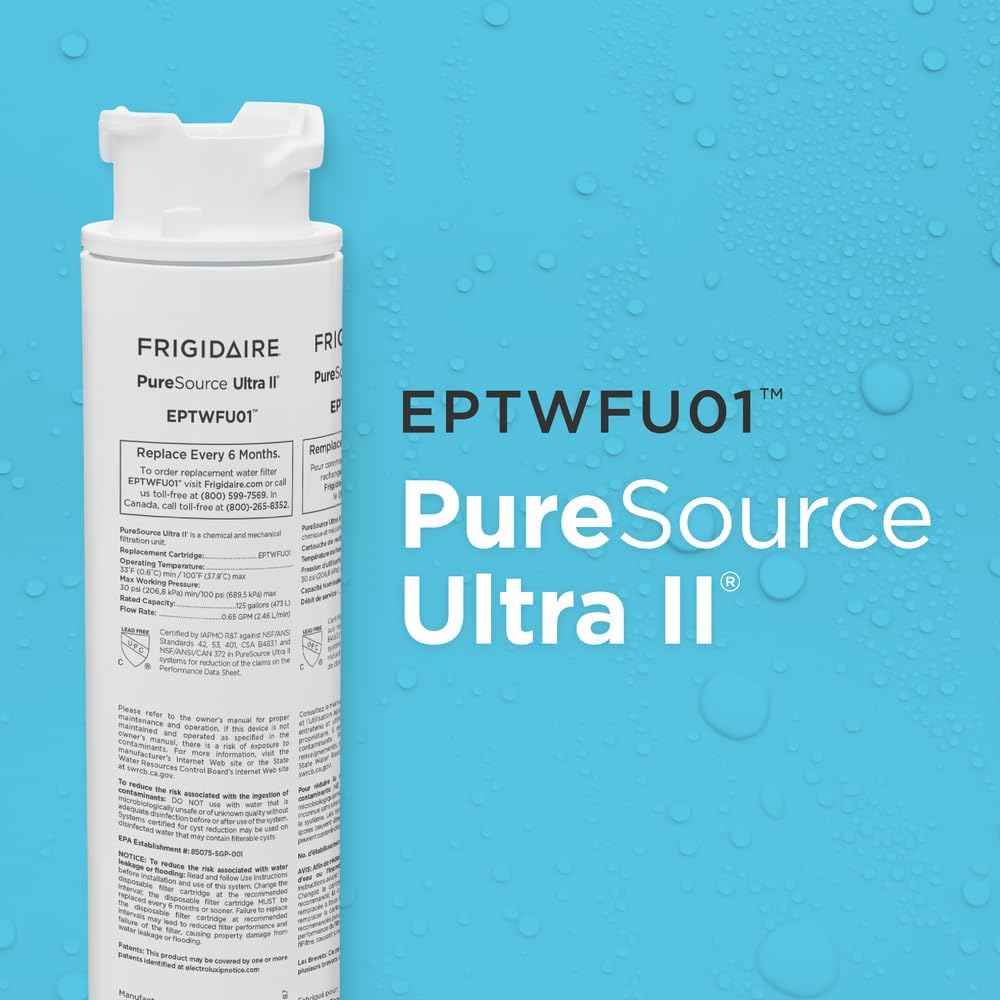 Frigidaire EPTWFU01 Refrigerator Water Filter Replacement, White, 1 Count