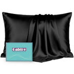 Gabire Mulberry Silk Pillowcases Set of 2, Both Sides Real Silk Pillowcase for Hair and Skin Prevent Acne Pillowcase Organic Silk Pillow case 2 Pack with Hidden Zipper, Navy Blue, Standard (20"×26")