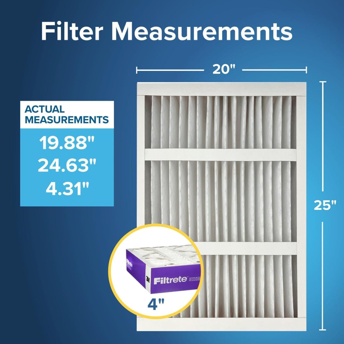 Filtrete 20x25x4 Air Filter, MERV 12, MPR 1550, 2 HVAC Filters