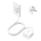TROND Rightward Flat Plug Extension Cord 6ft for Small Tight Spaces, White
