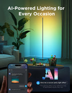 Govee RGBIC Floor Lamp Basic, 1000lm LED Corner Lamp, Champagne