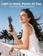 Aecooly Slim Portable Fan, Thin Handheld Fan, USB Rechargeable