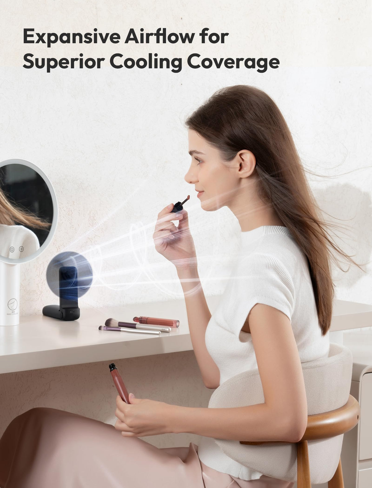 Aecooly Slim Portable Fan, Thin Handheld Fan, USB Rechargeable