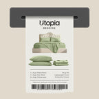Queen Sheet Set, 4 Pieces 16" Deep Pocket Hotel Luxury Sheets, Heather Sage