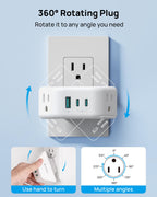TROND Multi Plug Outlet Extender 2 Pack, Outlet Splitter for Bathroom
