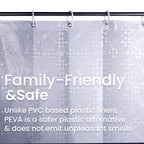 LiBa Shower Curtain PEVA 8G, 72x72 Inch Waterproof Clear