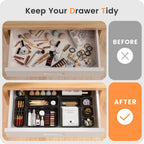 A-LuGei 【Military Grade】 Drawer Organizer for Vanity Bathroom Makeup Desk